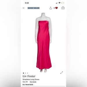 Chic Strapless Fuchsia Gown